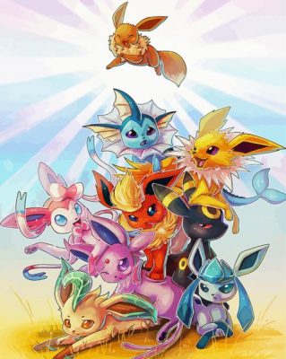 Eeveelutions Characters Art Paint By Numbers