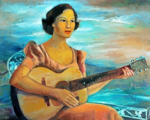 Filipina Guitarist Paint By Numbers