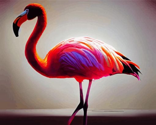 Flamingo Retro Bird Paint By Numbers