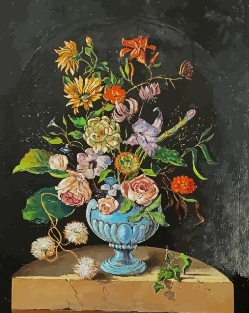 Flowers In Old Vase Paint By Numbers