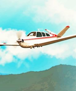 Flying Beechcraft Bonanza Art Paint By Numbers