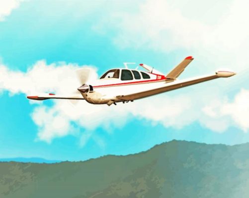 Flying Beechcraft Bonanza Art Paint By Numbers