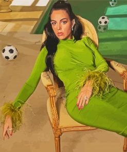 Georgina Rodríguez In Green Paint By Numbers