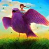 Girl With Purple Bird Paint By Numbers