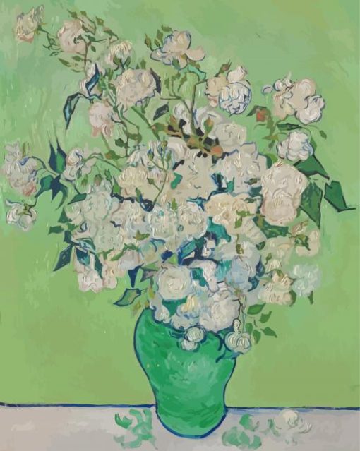 Green And White Vase Art Paint By Numbers