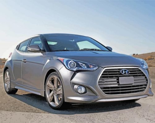 Grey Hyundai Veloster Paint By Numbers