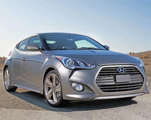 Grey Hyundai Veloster Paint By Numbers