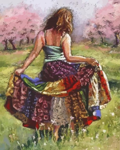 Hippie Girl Dancing Paint By Numbers
