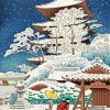 Japanese Winter At Toji Temple Paint By Numbers