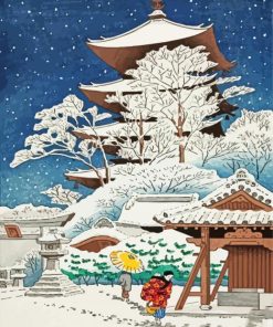 Japanese Winter At Toji Temple Paint By Numbers