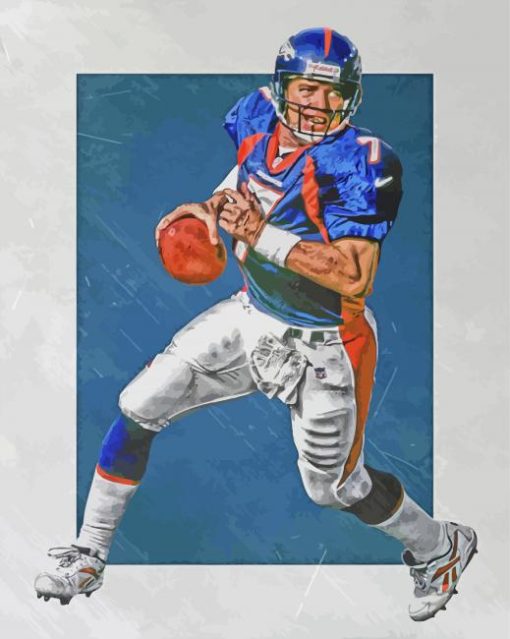 John Elway American Footballer Art Paint By Numbers