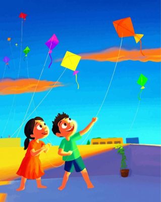 Kites Flying Art Paint By Numbers