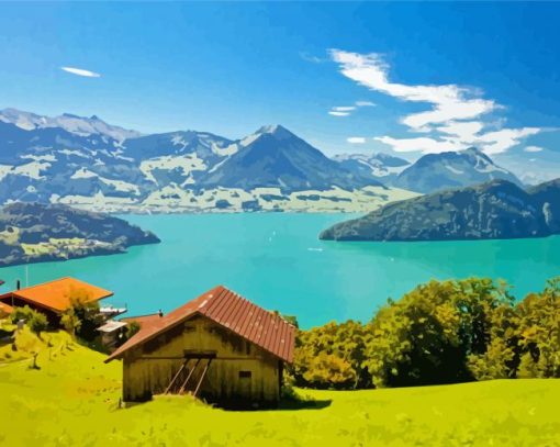 Lake Lucerne View Paint By Numbers