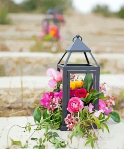 Lantern With Flowers Paint By Numbers