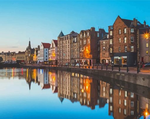 Leith Buildings Reflection Paint By Numbers