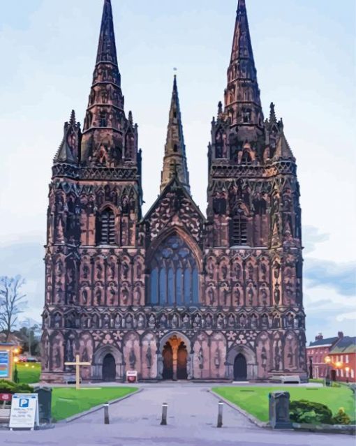 Lichfield Cathedral Front Paint By Numbers