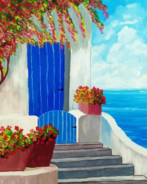 Mediterranean Seascape Art Paint By Numbers