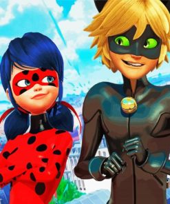 Miraculous Ladybug And Cat Noir Cartoon Paint By Numbers