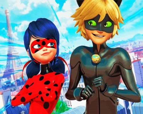 Miraculous Ladybug And Cat Noir Cartoon Paint By Numbers