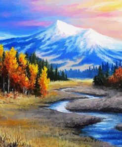 Mountains River Landscape Art Paint By Numbers