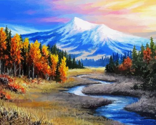 Mountains River Landscape Art Paint By Numbers