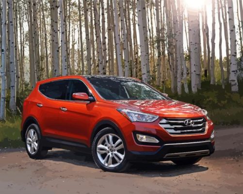 Orange Hyundai Santa Fe Paint By Numbers