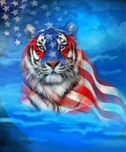 Patriotic Tiger Paint By Numbers