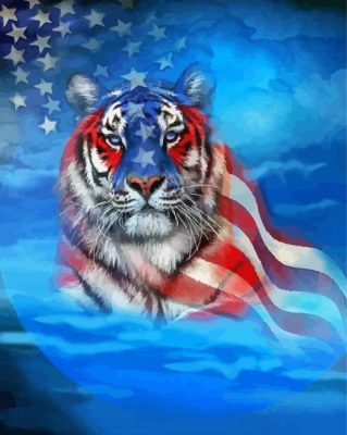 Patriotic Tiger Paint By Numbers