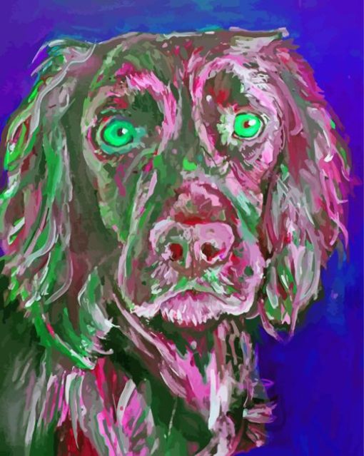 Pink And Black Dog Art Paint By Numbers