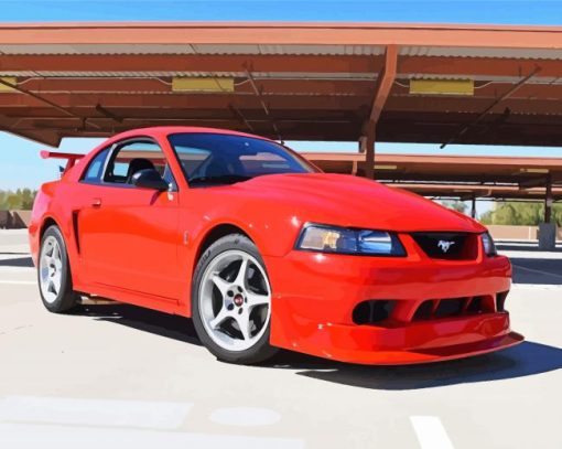 Red 2000 Ford Mustang Gt Paint By Numbers