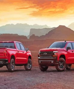 Red Chevy Z71 Trucks Paint By Numbers