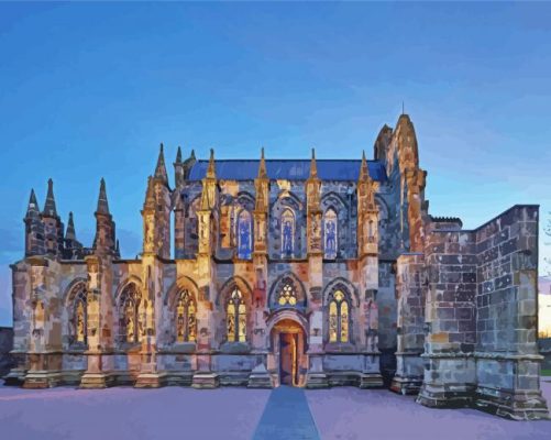 Rosslyn Chapel At Night Paint By Numbers