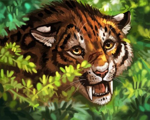 Saber Tooth Tiger Cub Paint By Numbers
