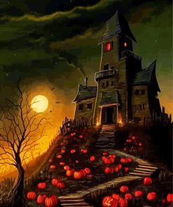 Scary Pumpkins House Paint By Numbers
