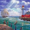 Seascape Ship Lighthouse Paint By Numbers