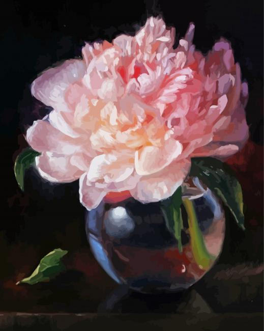 Still Life With Pink Peonies Paint By Numbers