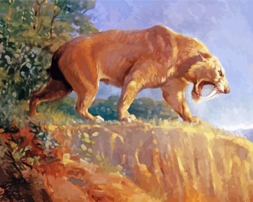 Strong Smilodon Paint By Numbers