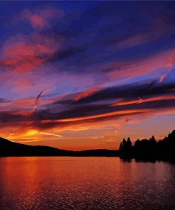 Sunset Over Bear Lake Paint By Numbers