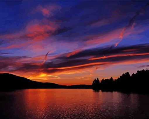 Sunset Over Bear Lake Paint By Numbers