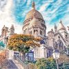 The Basilica Of The Sacred Heart Of Paris In Montmartre Hill Paint By Numbers