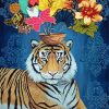 Tiger And Flowers Paint By Numbers