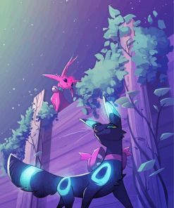 Umbreon And Espeon Art Paint By Numbers