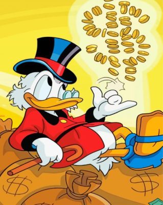 Uncle Scrooge Playing With Money Paint By Numbers