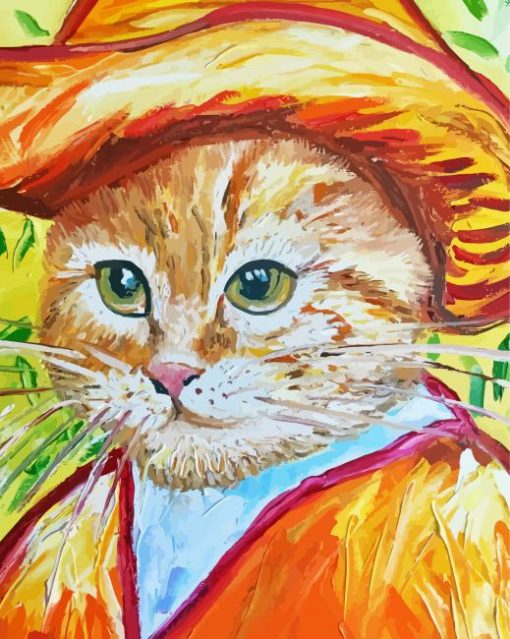 Van Gogh Cat Animal Paint By Numbers