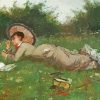 Victorian Woman In Meadow Paint By Numbers