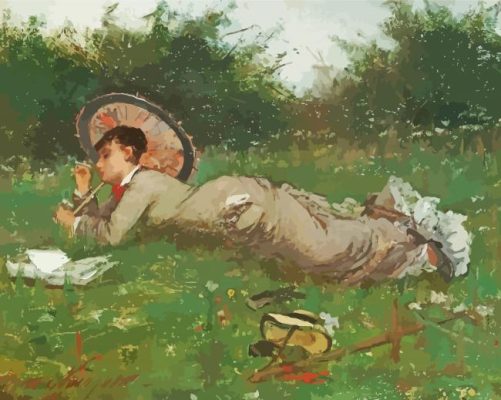 Victorian Woman In Meadow Paint By Numbers