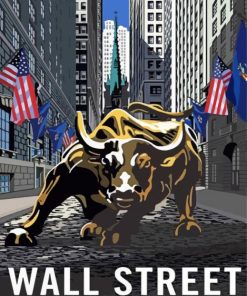 Wall Street Bull Poster Paint By Numbers