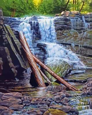 Waterfall River Nature Paint By Numbers