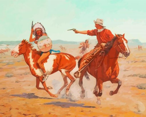 Western Cowboy And Indian Paint By Numbers
