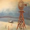 Western Windmill In Snow Paint By Numbers